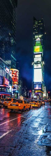 empireposter New York - Times Square HDR Stadt Städte Fotomotiv Kunst colourlight Tür Poster - Grösse 53x158 cm + 1 Packung tesa Powerstrips® - Inhalt 20 Stück