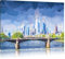 Pixxprint interessante Skyline von Frankfurt am Main, Größe: 80x60cm, Leinwandbild, fertig gespannt, Wandbild, Dekoration, Kunstdruck, kein Poster