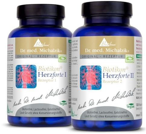 Herz forte I + II nach Dr. Michalzik, 200 mg OPC, 240 Kapseln | Mit OPC, Resveratrol, Coenzym Q10 und L-Arginin • vegane Kapseln • eigene deutsche Produktion • ohne Zusätze