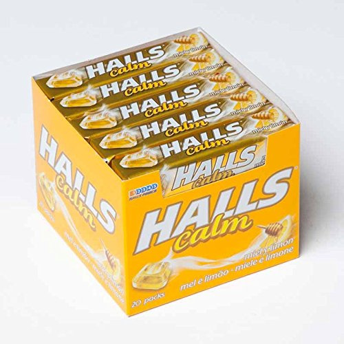 Halls Caramelos Sabor Miel y Limon, sin azúcar, 20 paquetes/ 10 caramelos