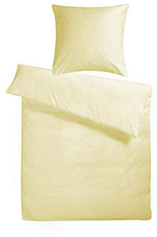 Carpe Sonno Biber Bettwäsche 200 x 220 cm Baumwolle - 2tlg Bettwäsche Winter - Set aus Deckenbezug mit Reißverschluss + Kissenbezug - Flauschige Winter Bettwäsche Flanell - Beige