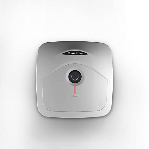 Ariston Andris R - Termo Eléctrico 15 Litros Potente, Calentador de Agua Eléctrico Vertical con Tamaño Reducido 41,8x37,7x35,2 cm, Fabricado para Instalación en España
