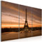 B&D XXL - Wandbilder XXL Paris 90x60 cm Vlies Leinwandbild 3 Teilig Kunstdruck modern Wandbilder XXL Wanddekoration Design Wand Bild - Eiffelturm Stadt Skyline Panorama Architektur