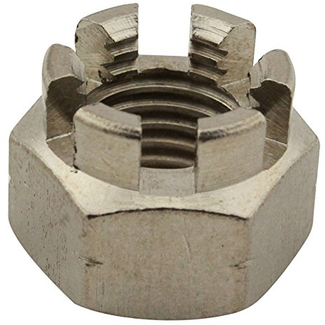 Kronenmuttern - M16 - (2 Stück) - DIN 935 / ISO 7036 - rostfreier Edelstahl A2 (V2A) / NIRO - SC935 | SC-Normteile