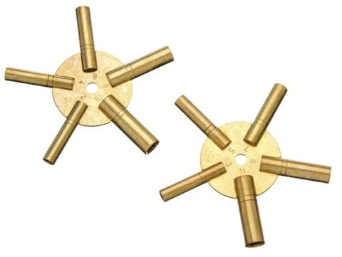 SE JT6338-2 2-teiliges Set mit 5 in 1 Messing-Uhr-Aufziehschlüssel, S