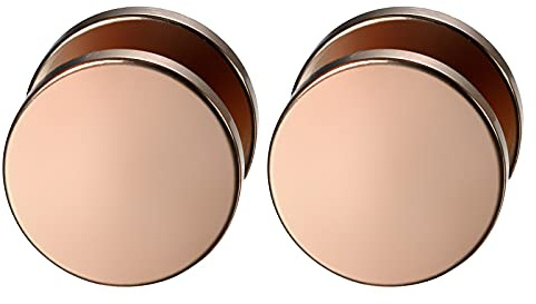 Flongo Männer Ohrstecker Knopf Frauen Ohrringe, 3-14mm Gestüt Stecker Flach Ohrringe Ohrstecker Ohrhänger Schwarz Blau Weiß Rose Gold Taper Fake Plug Tunnel Piercing Herren,Damen