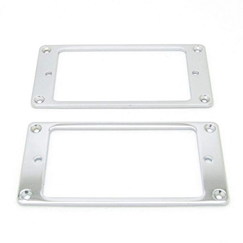 Pxyelec Lot de 2 anneaux de micro Humbucker plats en métal chromé pour guitare électrique Épaisseur 2 mm