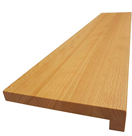 Holz-Projekt-Summer Fensterbank BUCHE Massivholz Treppenstufe Renovierungsstufe Trittstufe Maßanfertigung (25 x 80cm, Oberfläche unbehandelt)