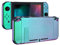 eXtremeRate Hülle Case für Nintendo Switch Joycon/Konsole, Glossy Joycon Shell/Buttons & Back Cover & Kickstand, DIY-Ersatz Gehäuse Set für Nintendo Switch(Chamäleon Grün Lila)