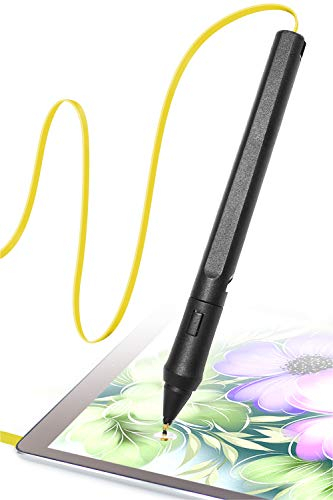 SonarPen - Pressure Sensitive Smart Stylus Pen with Palm Rejection and Shortcut Button. Battery-Less. Compatible with Apple iPad/Pro/Mini/iPhone/Android/Switch/Chromebook (Yellow)