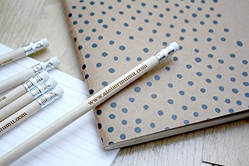 Atelier Mumu Personalisierbare Bleistifte mit weißen Radiergummis, 5 Stück