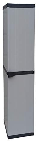 Buyly Armario de 1 puerta para interior/exterior utilizable también como botellero con estantes regulables en altura, 34 x 40 x 165 cm