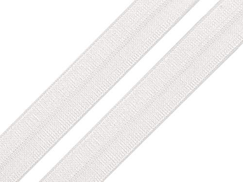 maDDma 1m Falzgummi 20mm Faltgummi elastisches Einfassband Schrägband Saumband Farbwahl, Farbe:perlweiß