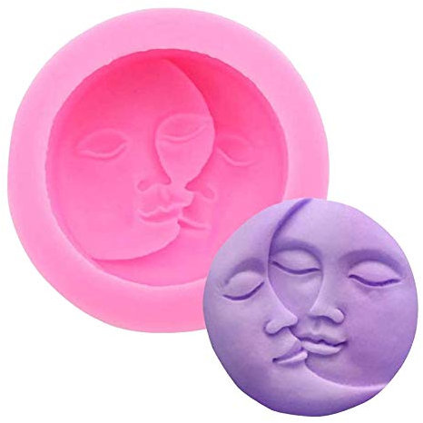 WonDerfulC Silicone Molds Handmade Soap Mould Pottery Mold Plaster Soap Moulds Moon Face Molds Moon Mother Shape