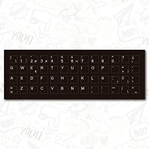 CUAC REVOLUTION Pegatina Real Sticker para Teclado ESPAÑOL Impresa EN Vinilo Negro