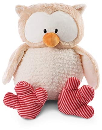 NICI 46089 Kuscheltier Owluna 80cm – XXL Plüschtier Eule für Mädchen, Jungen & Babys – Extra Großes Stofftier zum Kuscheln, Spielen und Schlafen, BEIGE/ROT