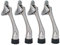 HOME&I Easy Pedal Kickdown Door Stopper,4-Inch Basic Commercial Heavy Duty Door Stop Holder Kick Door Kickstand Rubber Foot (4 Pack-Satin Nickel)