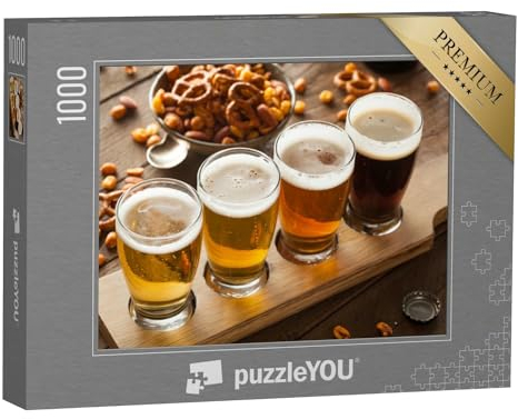 puzzleYOU: Puzzle 1000 Teile „Assortierte Biere zur Verkostung bereit“ – aus der Puzzle-Kollektion Getränke
