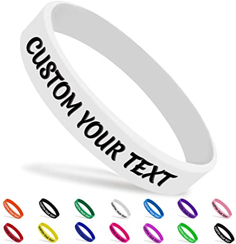 YanNanKe Personalisierte Silikon Armbänder, Mehrere Farben Gummi Armbänder für Damen & Herren,Silikonarmband für Aktivität,Sport, Fußball, Party