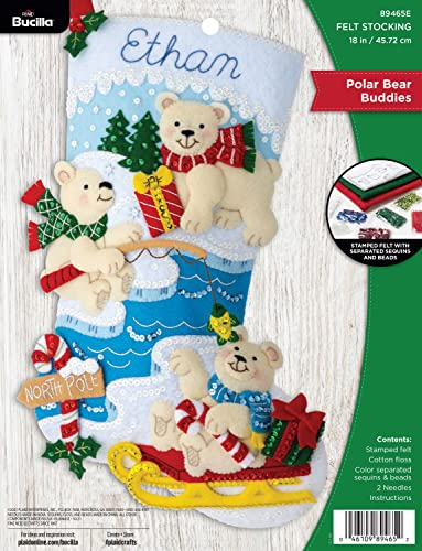 Bucilla Filz-Applikation, 45,7 cm, Strumpfherstellung, Eisbär-Freunde, perfekt für Bastelarbeiten, Kunst und Handwerk, 89465E