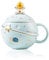 Tazza da astronauta kawaii, tazza da pianeta, tazza da caffè in ceramica carina, tazza novità con coperchio e cucchiaio per tè/latte, regalo di compleanno divertente per ragazza ragazzo donna (blu)