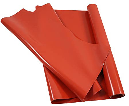 Tapis en caoutchouc de silicone rouge - 500 x 500 mm - Résistance aux hautes températures - 1 mm, 2 mm, 3 mm, 4 mm, 5 mm - Tapis en caoutchouc de silikon (5 mm)