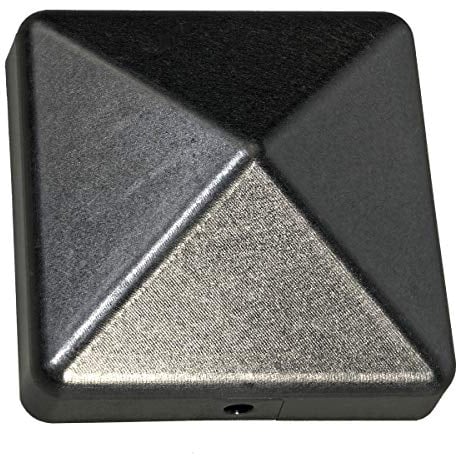 Megran Capuchon de poteau - Pour poteaux en bois - 9 cm x 9 cm - Noir 1 pièce