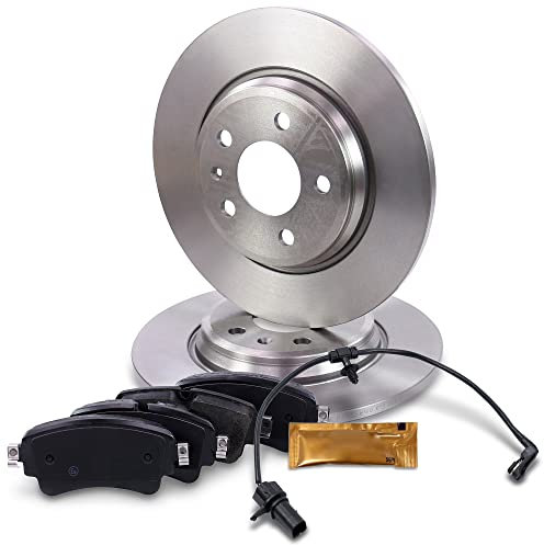 BESTPRICE BESTPRICE Bremsenset Hinterachse inkl. Bremsscheiben Ø 300 mm Voll + Bremsbeläge hinten + Verschleißkontakt