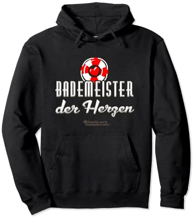 Bademeister der Herzen Rettungsring Schriftzug Bademeister Pullover Hoodie