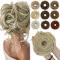 SEGO Haarteil mit Gummiband Große Dutt Haarteile Haargummi mit Haaren Haarverlängerung Ponytail Zopf Hair Bun für Damen (55 G) Blond