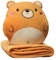 YGMXZL Reisedecke und Kissen mit Bezug, 3 in 1 Nickerchen Kissen Decke Autosofa Rückenlehne Kissen für Kinder und Freunde (Braunbär, L)