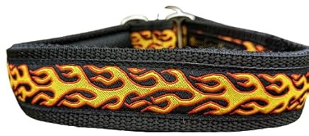 Schmuck Hundehalsband mit Polsterung Zugstopp-Halsband Martingale 3cm breit verstellbar (bis 30cm Hals- 36cm Kopfumfang inkl 6cm Zugstopp, Metallteile: Stahl)