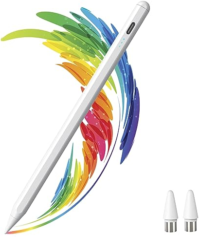 Taiyongkang Lapiz Universal Tactil, Tablet Compatible con iPad iPhone Samsung Huawei, Fast Charge, Magnético, Apagado Automático (Blanco)