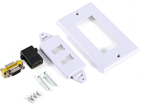 Placa De Pared HDMI VGA, 1 Puerto HDMI Hembra Y 1 Puerto VGA Hembra AV Toma De Pared Toma De Audio Y Video Conector Frontal Cubierta De La Placa