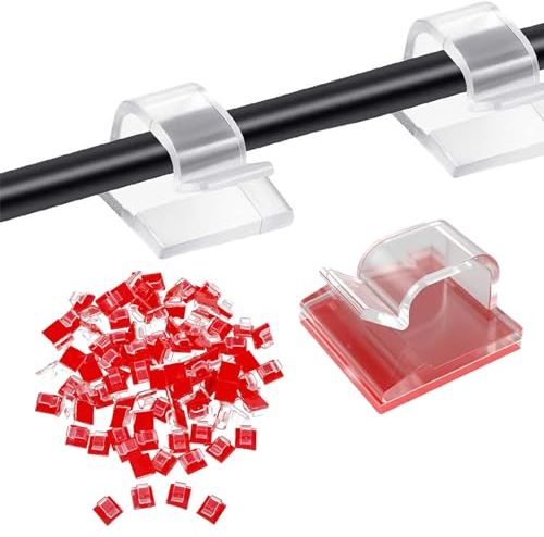 Kabelhalter Selbstklebend, Outdoor Kabel Clips, 50 Stück Kabelschellen, Mini Outdoor Kabelclips, Adhesive Cable Clips, für den Schreibtisch USB Ladekabel Kabelklemmen Stromkabel Audiokabel KFZ