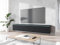 Meuble TV Lowboard D 180 cm, meuble TV, table TV, éclairage LED en option, couleur noire ondulée (avec éclairage LED)