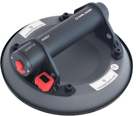 Karl Dahm® Akku-Vakuum-Saugheber E-Grip Plus - Automatische Nachsaugfunktion | Vielseitig auf Fliesen, Glas, Beton | 120 kg Tragkraft | Inkl. Koffer – 40907