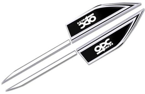 OscitY 2PCS Auto Metall Logo Embleme Seitenmesser Aufkleber, Für OPEL OPC LINE OPCLINE Abzeichen Stickers Decals Car Styling Dekorative Zubehör,A/Black