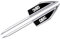 OscitY 2PCS Auto Metall Logo Embleme Seitenmesser Aufkleber, Für OPEL OPC LINE OPCLINE Abzeichen Stickers Decals Car Styling Dekorative Zubehör,A/Black