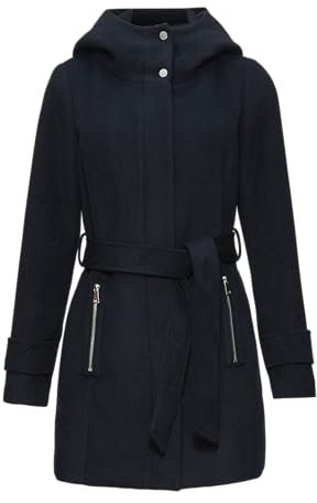 s.Oliver Kurzer Wollmantel mit Bindegürtel Navy 42