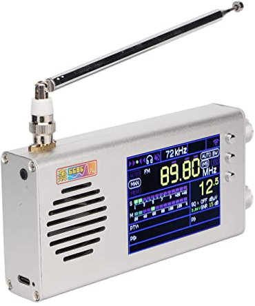 Full Band Radio Receiver, Retractable Antenna 8605 Chip Built in Dual Stereo Speaker Full Band Portable Radio for Communication Equipment