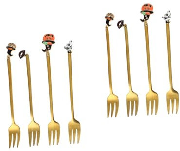 TOPBATHY 8 Stk Kaffeelöffel aus Edelstahl Dessertgabeln Cocktaillöffel kuchengabeln Besteck praktische Kaffeerührgabeln Essensgabeln Nachtisch Geschirr aus Edelstahl Kaffee