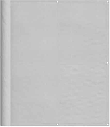 vidaXL Balkon Sichtschutz, Balkonbespannung mit Aluminium-Ösen, Balkonverkleidung Wasserfest, Balkonabdeckung Windschutz, Hellgrau 120x500cm 100% Polyester-Oxford