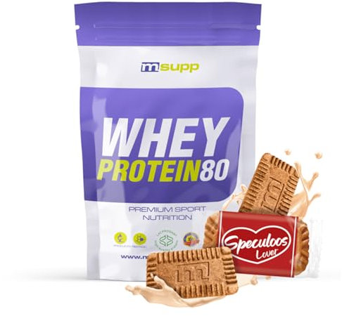 MM Supplements - Whey Protein 80 - Pot de 1 Kg - Whey Protein - Shake pour gagner de la masse musculaire - Aide à la récupération musculaire - Saveur Speculoos Lover