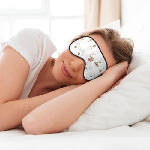 Weiche Augenmaske mit Lama-Druck, Schlafmaske, Schlafmaske für Frauen, Männer, Schlafen, Reisen