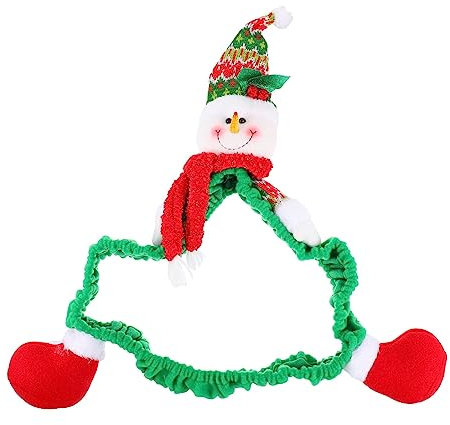 jojofuny Christmas Snowman Computer Monitor Cover Elastic Protective Display Border Cloth Decoration for Desktop Festive Xmas Home Decor Reusable Washable
