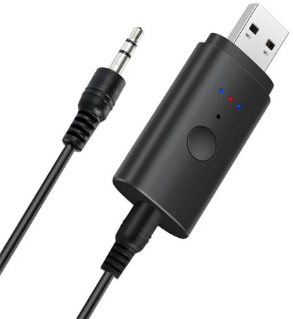 Boannice Trasmettitore audio Bluetooth USB, adatto per PC, TV, PS4, PS5, adattatore Bluetooth per cuffie, adattatore audio wireless con 3,5 mm AUX