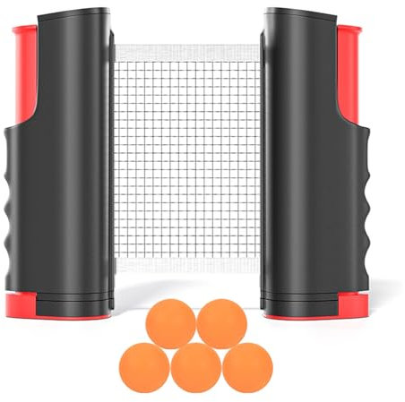 Ausziehbares Tischtennisnetz mit Tischtennisbälle,165CM Tischtennis Netze,Ausziehbares Mobiles Tischtennis Netz,Tragbar Ping Pong Ersatznetz,Tischtennisnetze für Alle Arten von Tischen