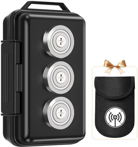 Magnetischer Schlüsselhalter unter dem Auto mit Faraday-Tasche, verstecken Sie einen Schlüssel draußen mit magnetischer Schlüsselbox für unter dem Auto, wasserdichter magnetischer Schlüsselhalter für