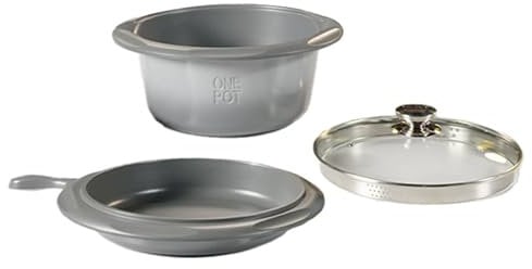 Livington WonderPot 4-in-1 Multifunktionstopf – 24 cm – Bratpfanne, Schmortopf, Kochtopf & Wärmesystem in Einem